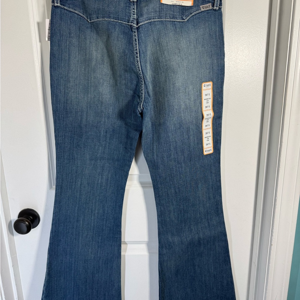 Cruel “Hannah” Denim Flare Jeans in Classic Blue - Picture 4 of 5